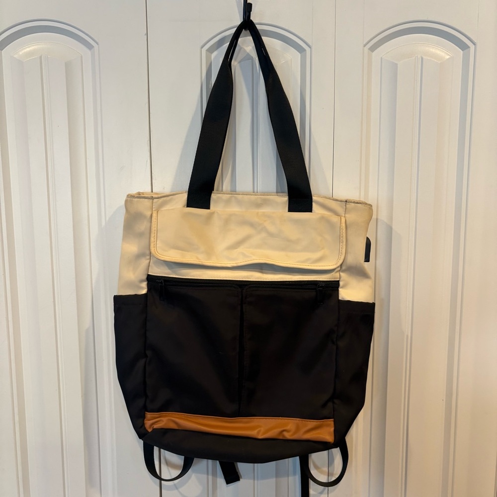 Cream‎ And Black Backpack